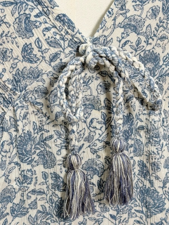 Faherty Eden Maxi Floral Print Dress in Blue & White Size Medium - Picture 7 of 10